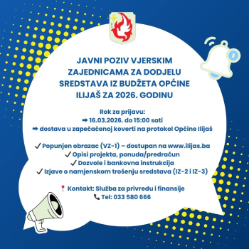 Objavljen Javni poziv vjerskim zajednicama za dodjelu sredstava iz Budžeta za 2026. godinu